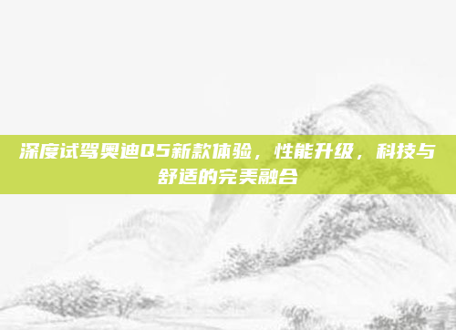 深度试驾奥迪Q5新款体验,性能升级,科技与舒适的完美融合