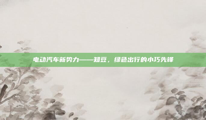 电动汽车新势力——知豆,绿色出行的小巧先锋
