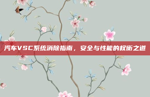 汽车VSC系统消除指南，安全与性能的权衡之道
