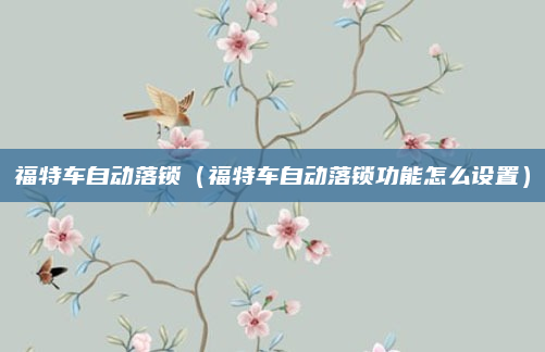 福特车自动落锁(福特车自动落锁功能怎么设置)