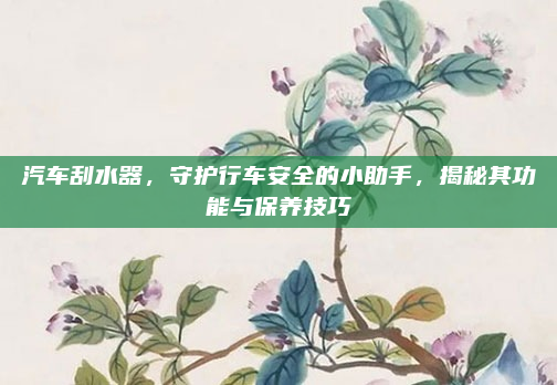 汽车刮水器,守护行车安全的小助手,揭秘其功能与保养技巧