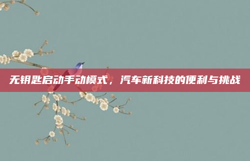 无钥匙启动手动模式，汽车新科技的便利与挑战
