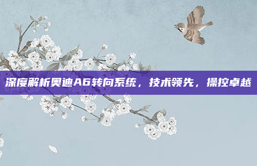 深度解析奥迪A6转向系统，技术领先，操控卓越