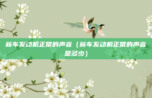 新车发动机正常的声音（新车发动机正常的声音是多少）