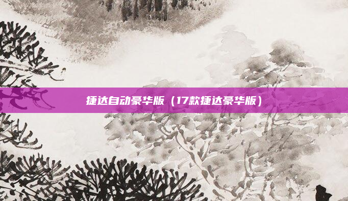 捷达自动豪华版(17款捷达豪华版)
