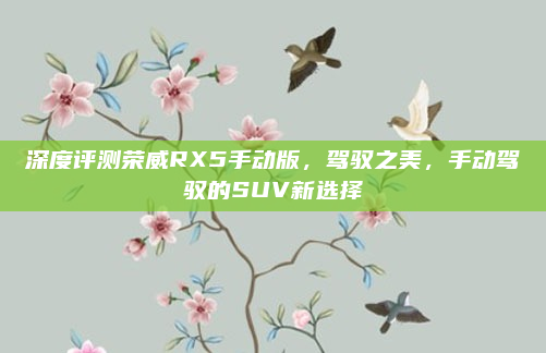 深度评测荣威RX5手动版,驾驭之美,手动驾驭的SUV新选择