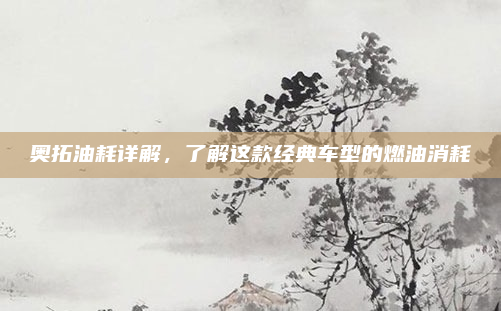 奥拓油耗详解，了解这款经典车型的燃油消耗