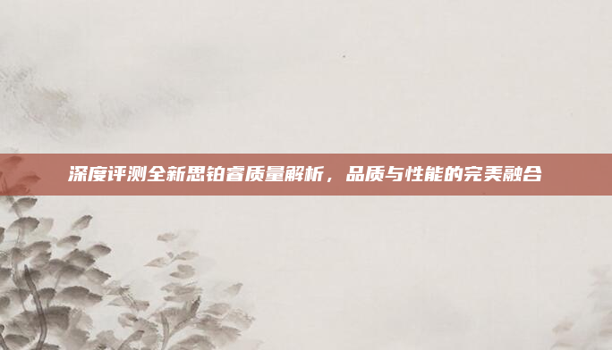 深度评测全新思铂睿质量解析，品质与性能的完美融合