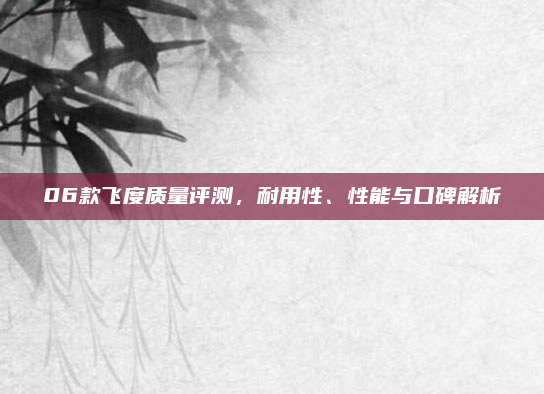 06款飞度质量评测,耐用性、性能与口碑解析