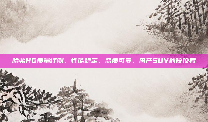 哈弗H6质量评测,性能稳定,品质可靠,国产SUV的佼佼者
