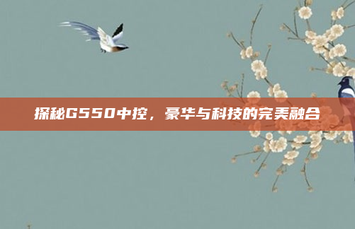 探秘G550中控,豪华与科技的完美融合