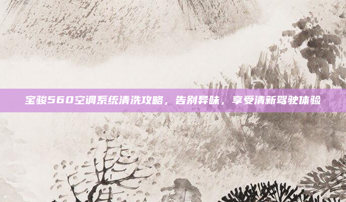 宝骏560空调系统清洗攻略，告别异味，享受清新驾驶体验