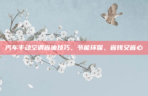 汽车手动空调省油技巧，节能环保，省钱又省心
