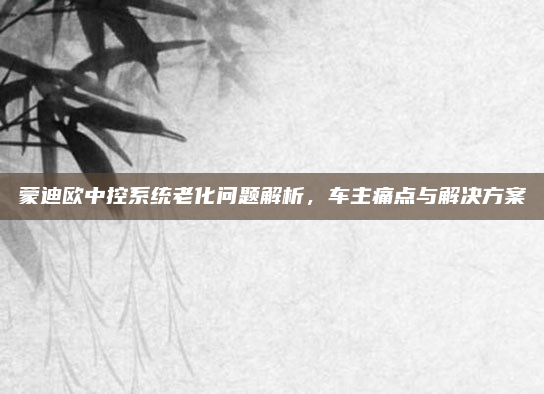 蒙迪欧中控系统老化问题解析，车主痛点与解决方案