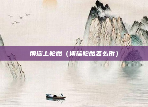 博瑞上轮胎(博瑞轮胎怎么拆)