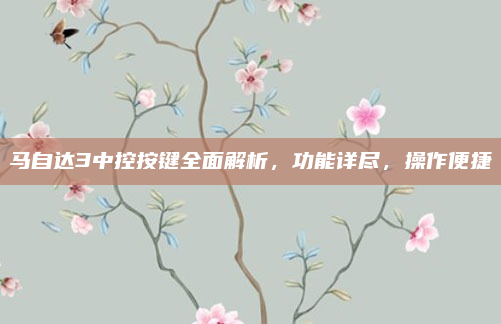 马自达3中控按键全面解析，功能详尽，操作便捷