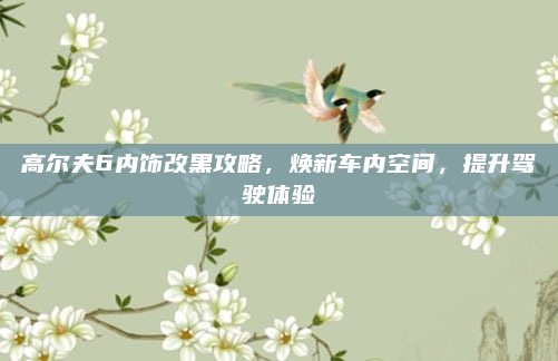 高尔夫6内饰改黑攻略，焕新车内空间，提升驾驶体验