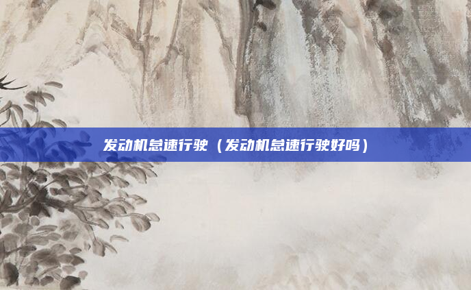 发动机怠速行驶（发动机怠速行驶好吗）