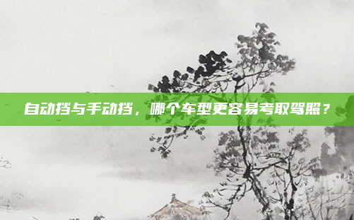 自动挡与手动挡，哪个车型更容易考取驾照？
