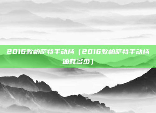 2016款帕萨特手动档（2016款帕萨特手动档油耗多少）
