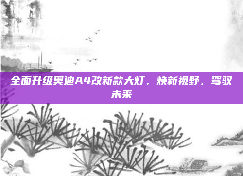 全面升级奥迪A4改新款大灯,焕新视野,驾驭未来