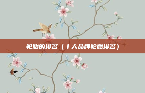 轮胎的排名(十大品牌轮胎排名)
