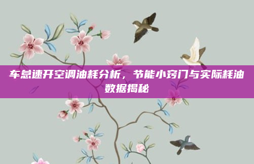 车怠速开空调油耗分析，节能小窍门与实际耗油数据揭秘