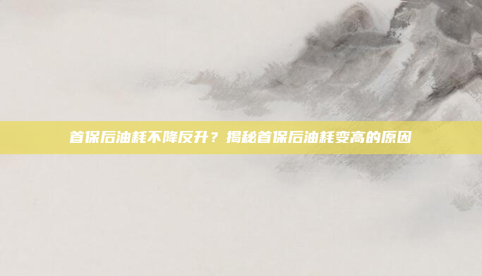 首保后油耗不降反升？揭秘首保后油耗变高的原因