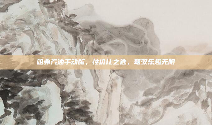 哈弗汽油手动版,性价比之选,驾驭乐趣无限