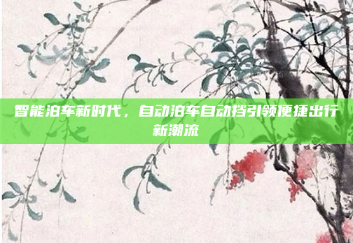 智能泊车新时代，自动泊车自动挡引领便捷出行新潮流