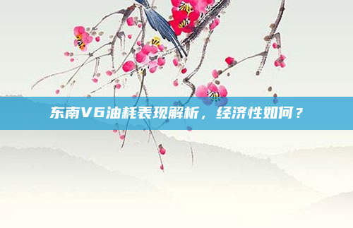 东南V6油耗表现解析,经济性如何?