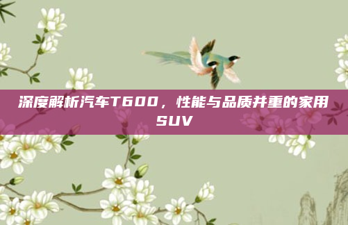深度解析汽车T600，性能与品质并重的家用SUV
