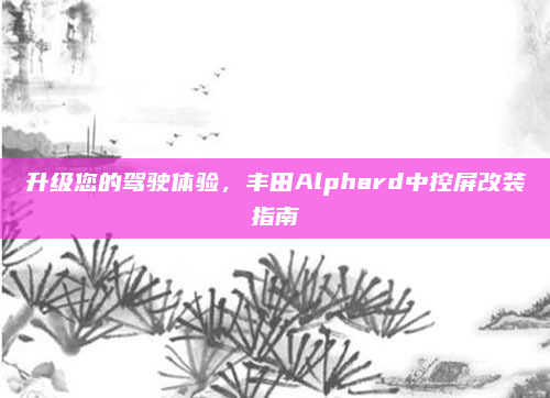 升级您的驾驶体验，丰田Alphard中控屏改装指南