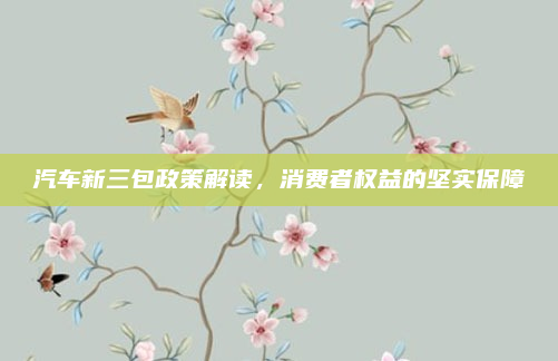 汽车新三包政策解读，消费者权益的坚实保障