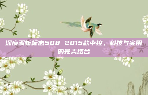 深度解析标志508 2015款中控，科技与实用的完美结合