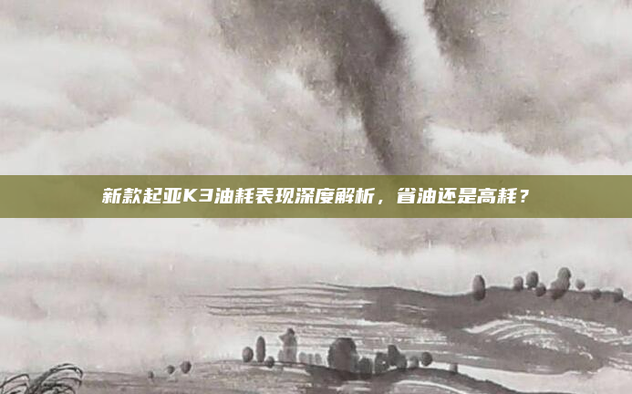 新款起亚K3油耗表现深度解析,省油还是高耗?