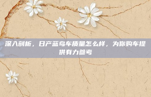 深入剖析,日产蓝鸟车质量怎么样,为你购车提供有力参考
