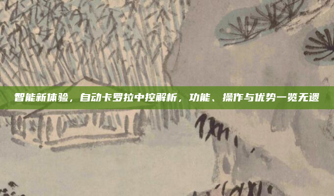 智能新体验，自动卡罗拉中控解析，功能、操作与优势一览无遗