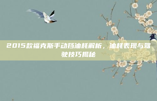 2015款福克斯手动挡油耗解析，油耗表现与驾驶技巧揭秘