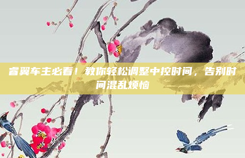 睿翼车主必看!教你轻松调整中控时间,告别时间混乱烦恼