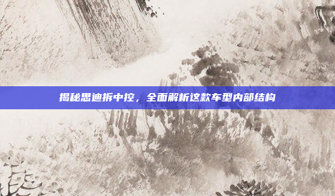 揭秘思迪拆中控，全面解析这款车型内部结构