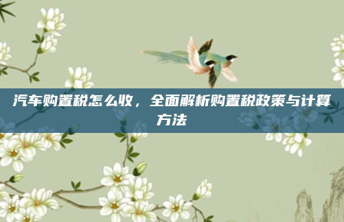 汽车购置税怎么收，全面解析购置税政策与计算方法