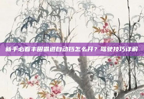 新手必看丰田霸道自动挡怎么开？驾驶技巧详解