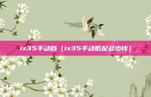 ix35手动档（ix35手动低配多少钱）