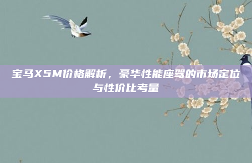 宝马X5M价格解析，豪华性能座驾的市场定位与性价比考量