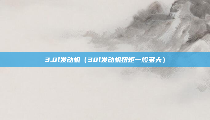 3.0l发动机(30l发动机扭矩一般多大)