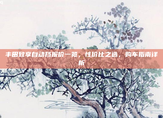 丰田致享自动挡报价一览，性价比之选，购车指南详析