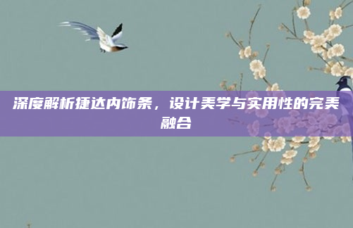 深度解析捷达内饰条，设计美学与实用性的完美融合