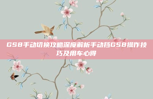 GS8手动切换攻略深度解析手动挡GS8操作技巧及用车心得