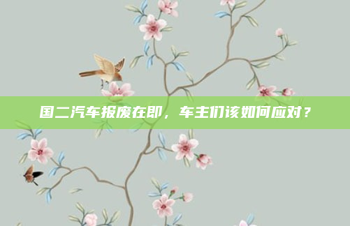 国二汽车报废在即，车主们该如何应对？